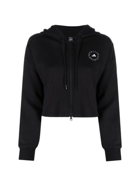 adidas logo-print zip-up hoodie