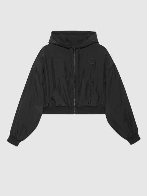 Reversible cotton jersey zip jacket