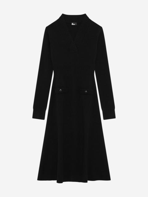 The Kooples BLACK WOOL MAXI DRESS
