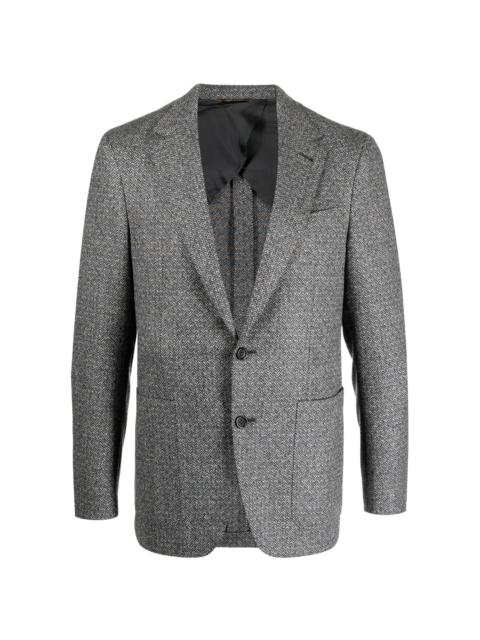 Canali single-breasted wool-blend blazer