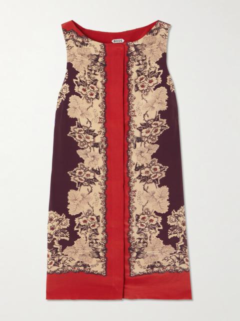 BODE Storybook Printed Silk Mini Dress