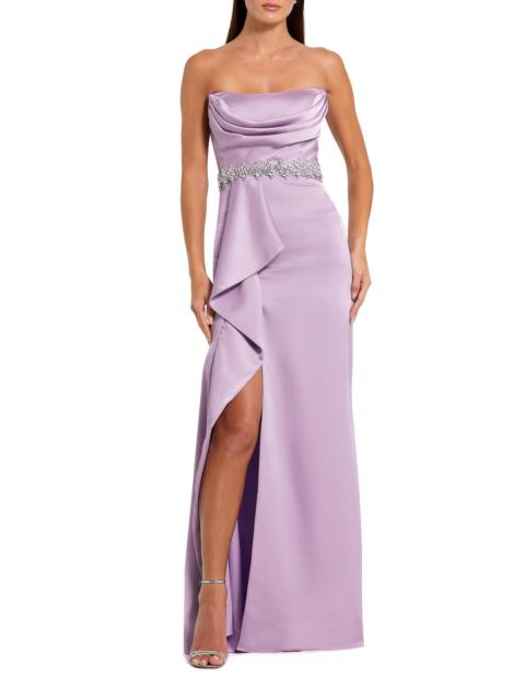 MAC DUGGAL Women's Prom Embellished Satin Gown - Lilac