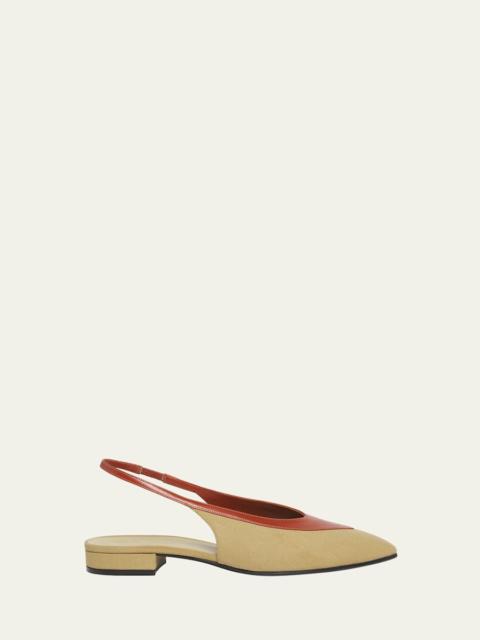 Loro Piana Rebecca Bicolor Slingback Ballerina Flats