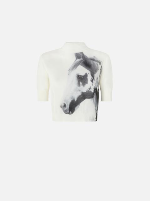 PINKO HALF-SLEEVED SWEATER WITH CROTCH PRINT REIMAGINE PINKO X PATRICK MCDOWELL