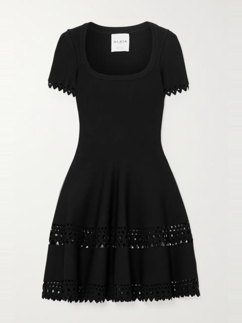 Alaïa Editions laser-cut knitted mini dress
