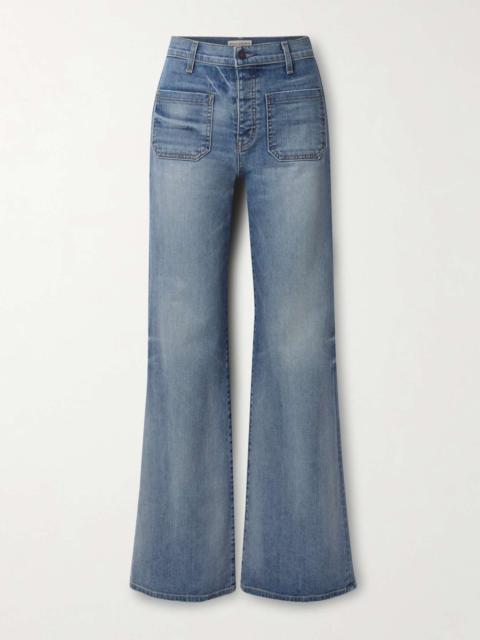 NILI LOTAN Florence distressed high-rise flared jeans Mid denim