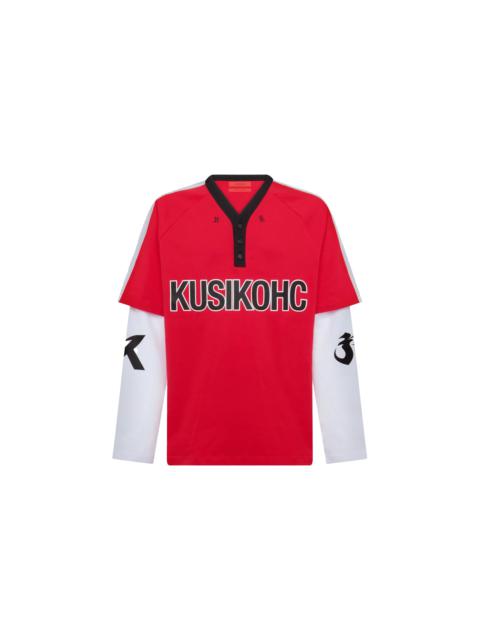 KUSIKOHC Kusikohc Baseball Long Sleeve Polo Red