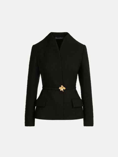 Oscar de la Renta CYCLAMEN BELT TWEED JACKET