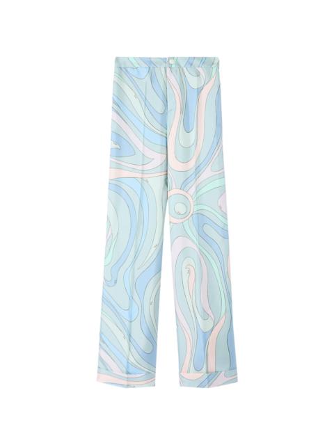 PUCCI abstract-print silk twill trousers