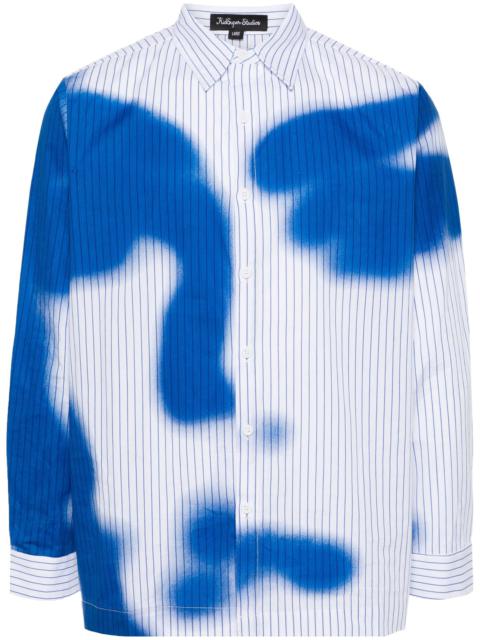 KidSuper blurry-face striped shirt