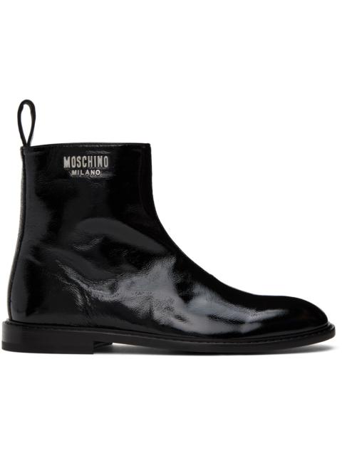 Moschino Black Crinkled Boots