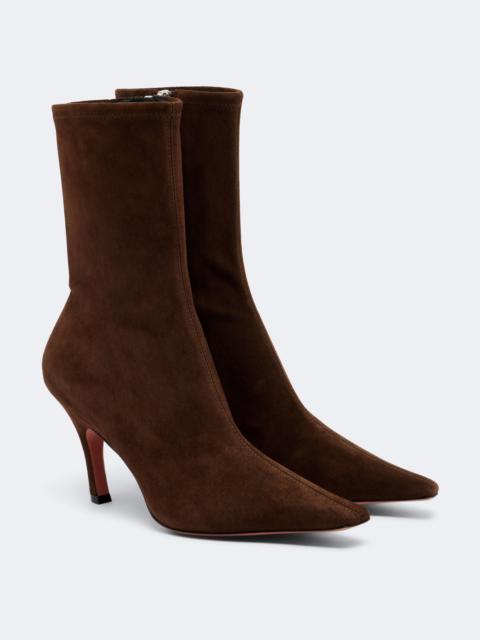 Amina Muaddi Jamie suede ankle boots