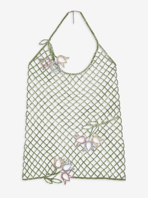 For Love & Lemons Tulip Grid Rhinestone Dress