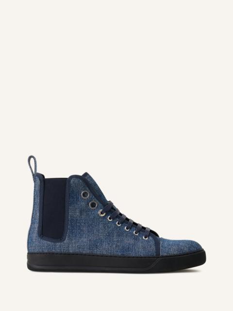 Lanvin BLUE DBB1 HIGH TOP DENIM SNEAKERS