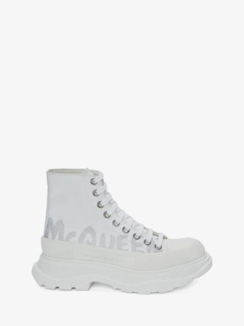 Alexander McQueen Tread Slick Boot in White/silver
