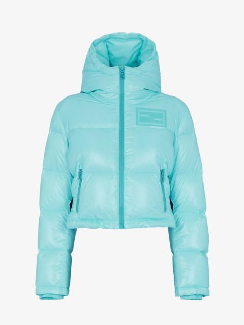 FENDI Light blue nylon down jacket