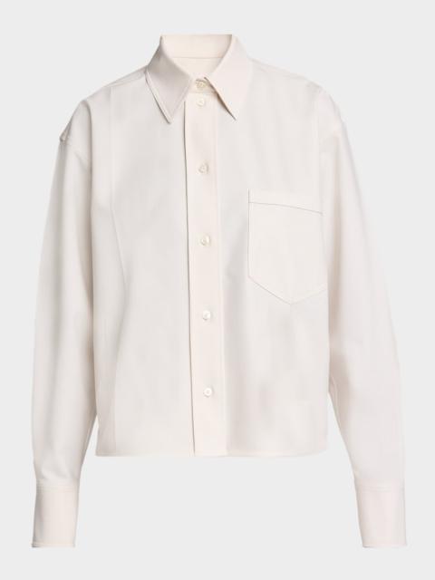 Victoria Beckham Long-Sleeve Cropped Button-Down Shirt