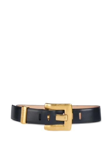 Balmain Cintura Calfskin Nera "Anthem"
