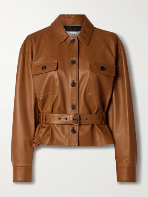 SAINT LAURENT Belted Leather Jacket
