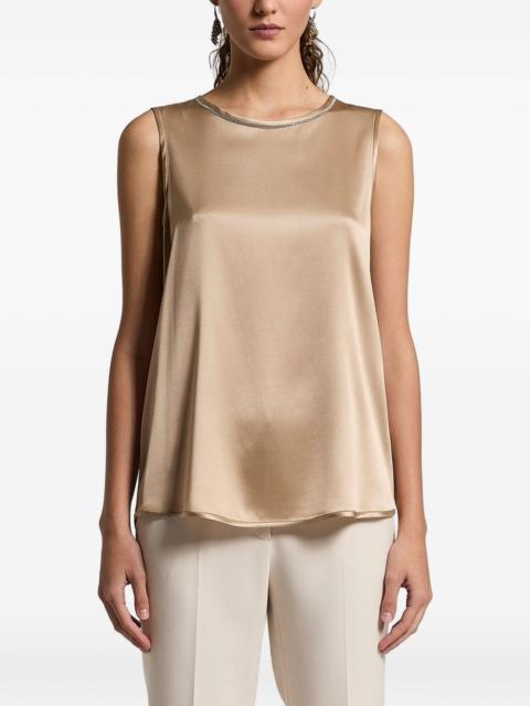 PESERICO embellished-collar sleeveless top