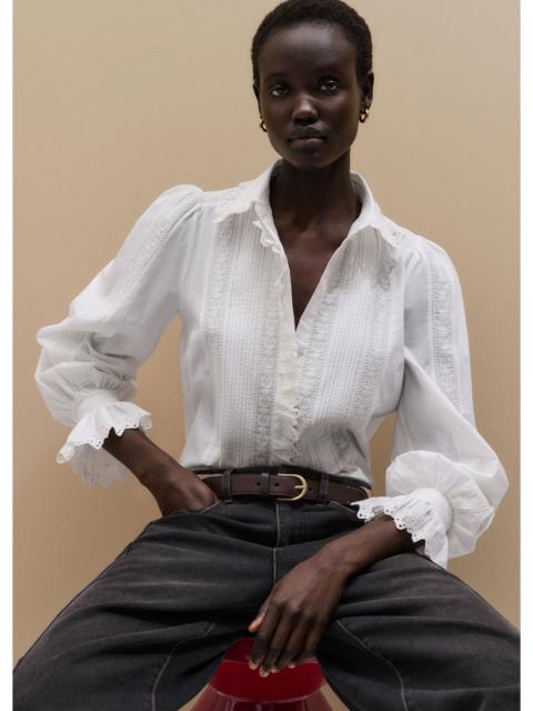 ME+EM Broderie Straight Blouse