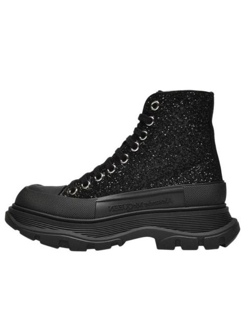 Alexander McQueen (WMNS) Alexander McQueen Tread Slick Glitter High-Top 'Black' 666806W4JF41000
