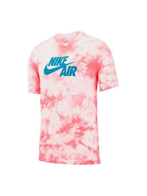 Nike Nike Tie Dye Logo Printing Splash Ink Short Sleeve Pink BQ0079-100