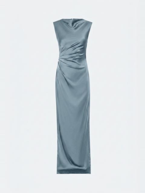 LAPOINTE Lightweight Satin Ruched Gown With Slit