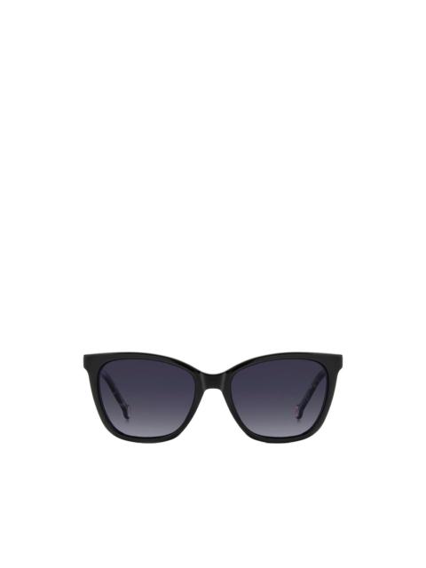 CAROLINA HERRERA tortoiseshell-effect logo-plaque clip-on glasses