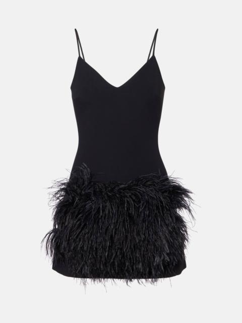 David Koma Feather-trimmed minidress
