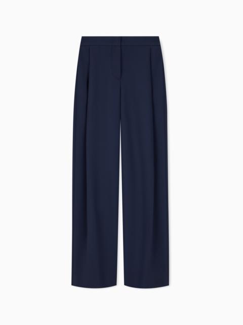 EMPORIO ARMANI UNLINED HIGH-WAISTED WIDE-LEG TROUSERS WITH SIDE POCKETS