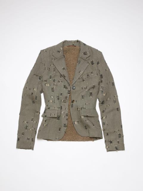 Fitted suit jacket - Grey/beige