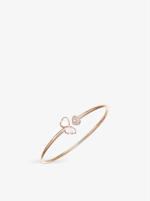Chopard Happy Hearts Wings 18ct rose-gold, mother-of-pearl and diamond bangle