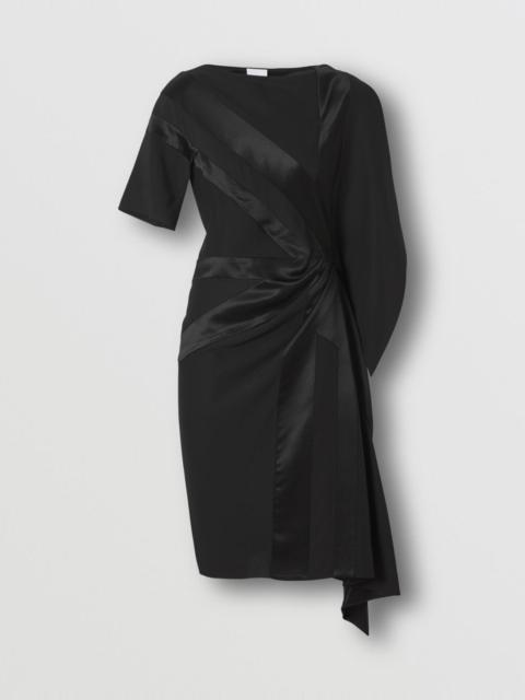 Burberry Flag Intarsia Silk Asymmetric Dress