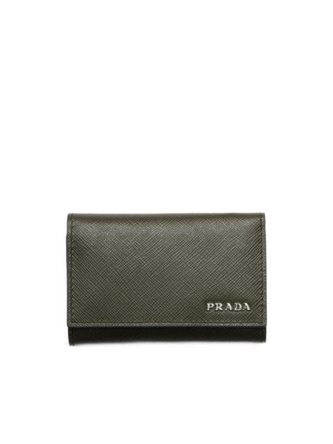 Prada Saffiano lettering leather key case