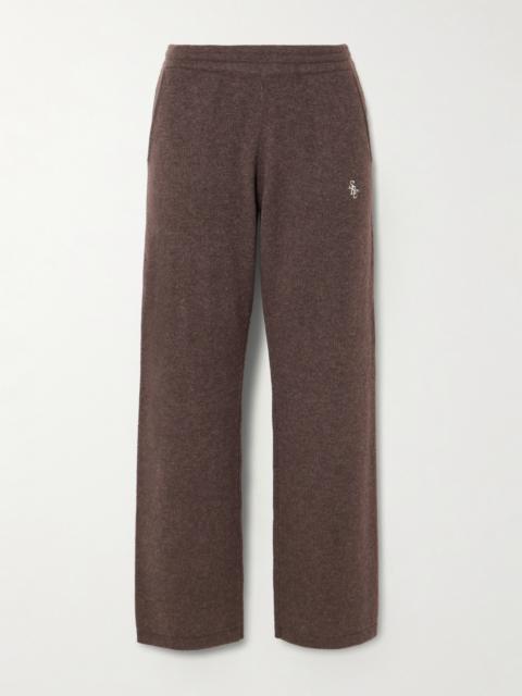 Sporty & Rich Src Embroidered Cashmere And Wool-blend Pants