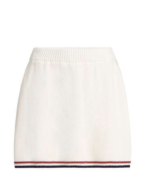 Brunello Cucinelli cotton piqué-effect knit mini skirt