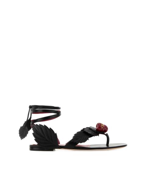 Valentino Cherryfic leaf leather sandals