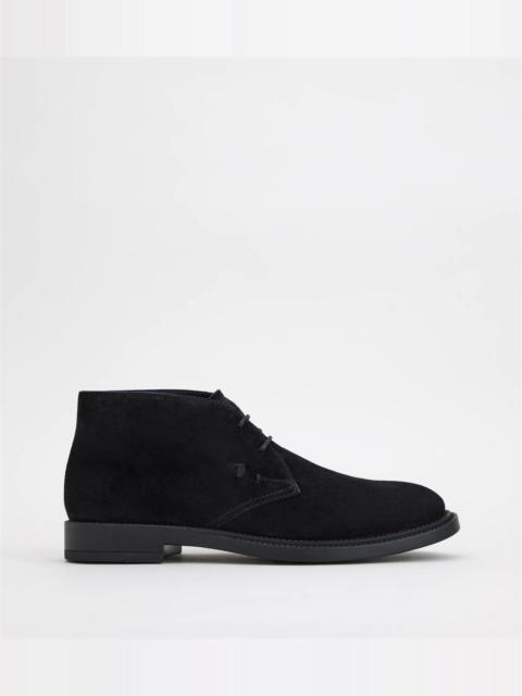 Tod's DESERT BOOTS IN SUEDE - BLACK