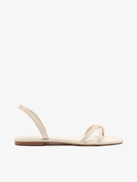 Larroudé Annie Flat In Ivory Leather