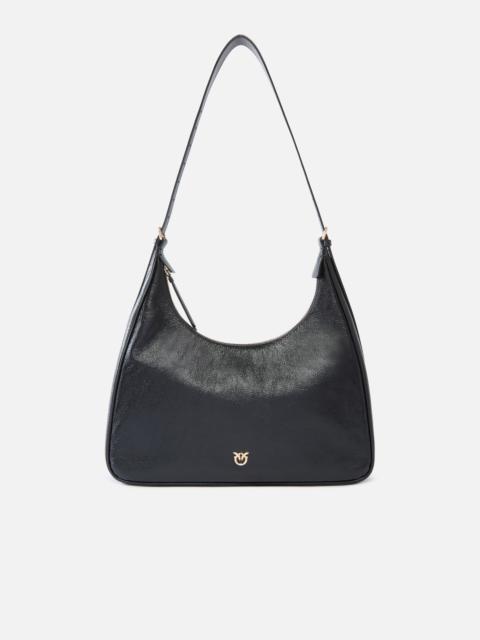 PINKO MISS PINKO MEDIUM HOBO SHOULDER BAG IN SHINY LEATHER