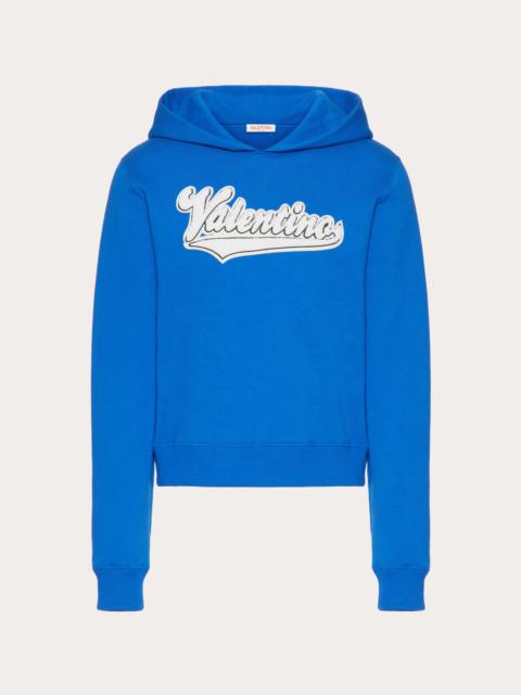 Valentino COTTON SWEATSHIRT WITH EMBROIDERED VALENTINO PATCH
