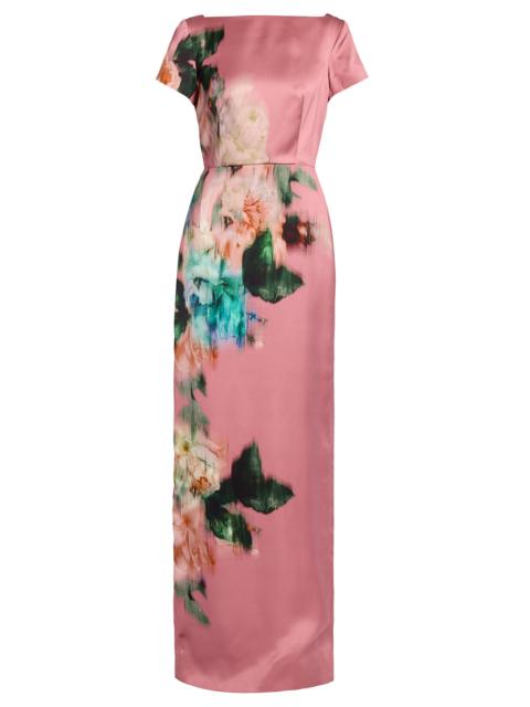 Erdem Floral Duchess Short Sleeve Gown