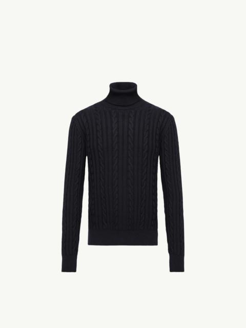 Moncler Leather Logo Wool Sweater