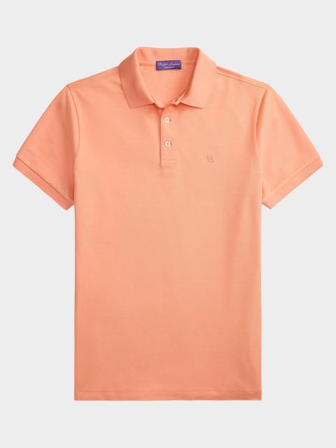 Ralph Lauren Men's Double-Mercerized Pique Monogram Polo Shirt