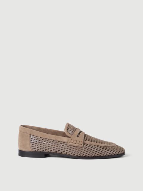 Brunello Cucinelli Sparkling net loafers in leather