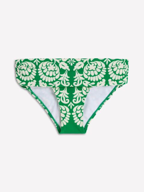 BODEN Classic Fold Bikini Bottoms-Rich Emerald, Ornate Floret