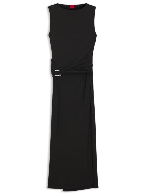 HUGO BUCKLE-DETAIL DRESS WITH WRAP EFFECT
