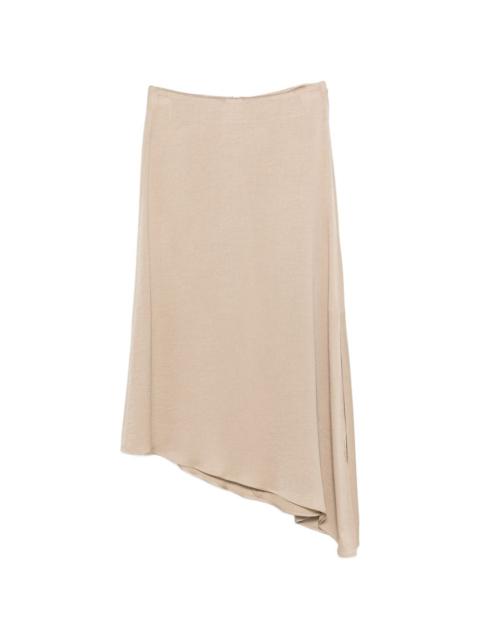 PESERICO asymmetric-hem midi skirt
