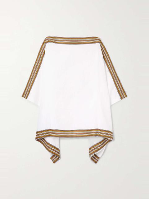 The Suitcase striped linen poncho